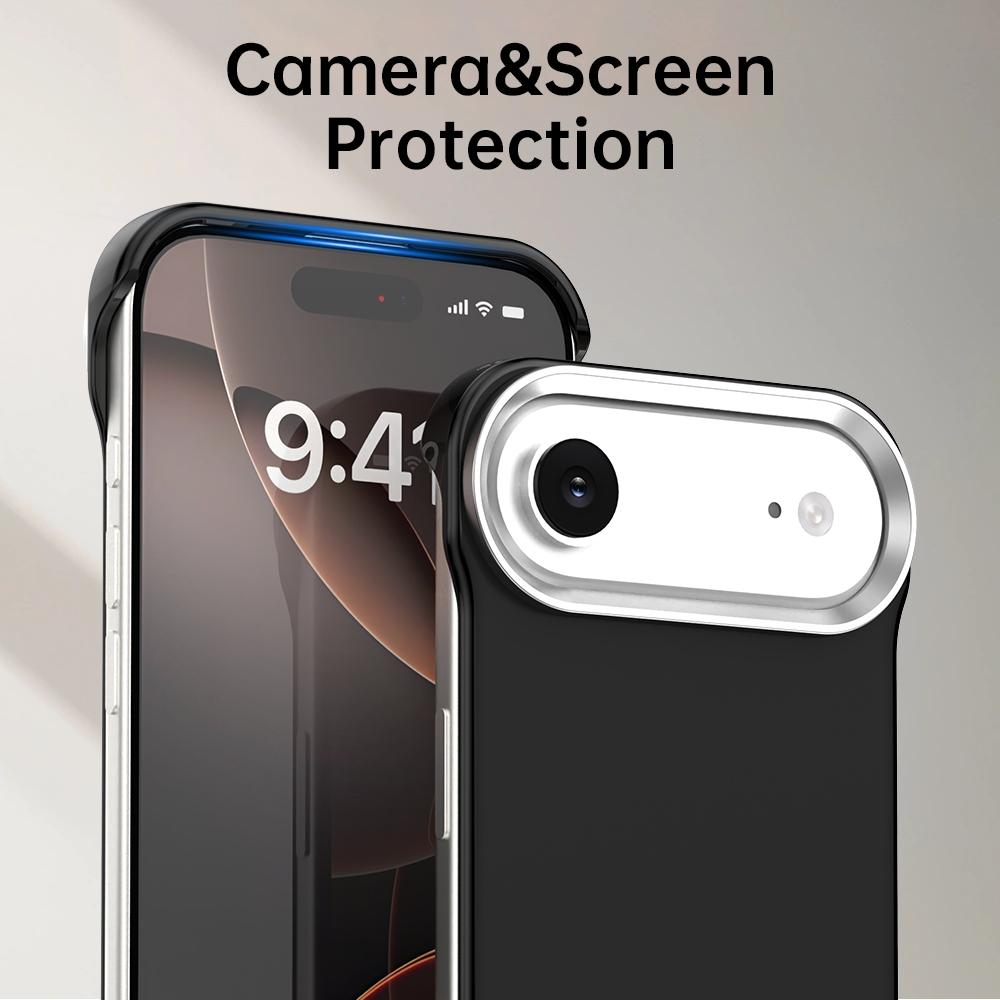 For iPhone Air Ultra-Slim Frameless TPU + PET + PC Shockproof Phone Case - Black - EDA009752904D