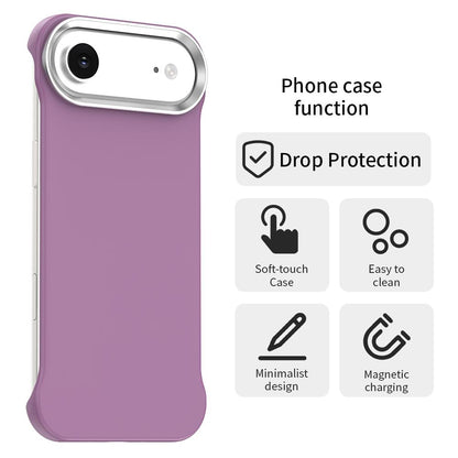 For iPhone Air Ultra-Slim Frameless TPU + PET + PC Shockproof Phone Case - Purple - EDA009752904G