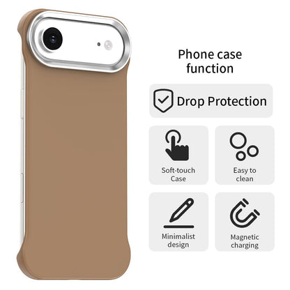 For iPhone Air Ultra-Slim Frameless TPU + PET + PC Shockproof Phone Case - Brown - EDA009752904H