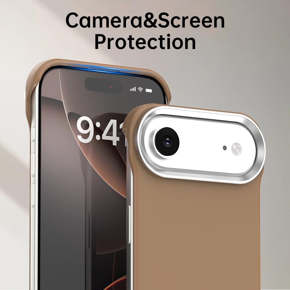 For iPhone Air Ultra-Slim Frameless TPU + PET + PC Shockproof Phone Case - Brown - EDA009752904H