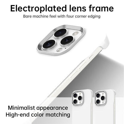 For iPhone 16 Pro Max Ultra-Slim Frameless TPU + PET + PC Shockproof Phone Case - White - EDA009752905A