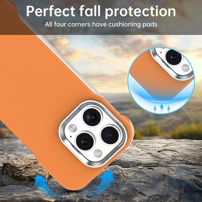 For iPhone 16 Pro Max Ultra-Slim Frameless TPU + PET + PC Shockproof Phone Case - Orange - EDA009752905B