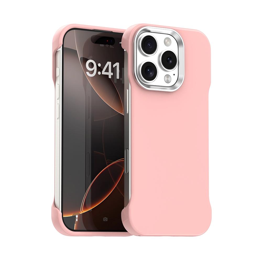 For iPhone 16 Pro Max Ultra-Slim Frameless TPU + PET + PC Shockproof Phone Case - Pink - EDA009752905C