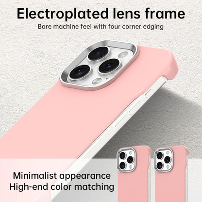 For iPhone 16 Pro Max Ultra-Slim Frameless TPU + PET + PC Shockproof Phone Case - Pink - EDA009752905C