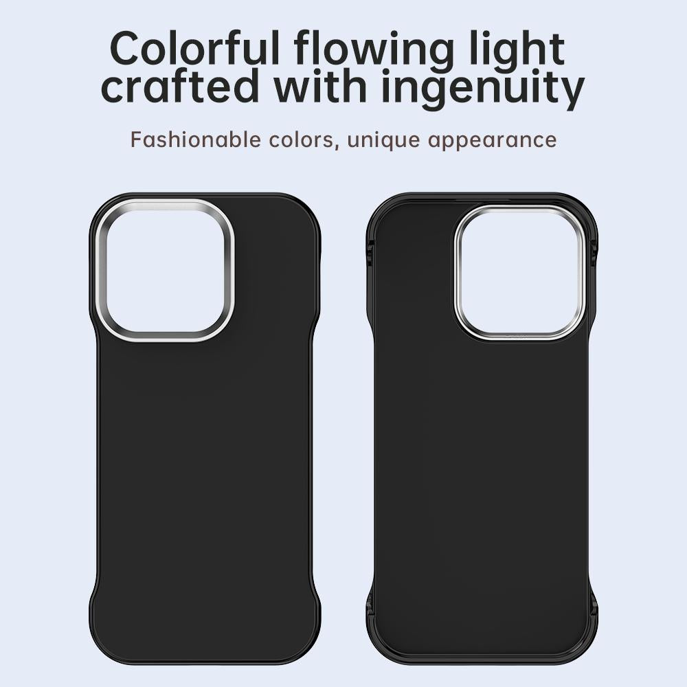For iPhone 16 Pro Max Ultra-Slim Frameless TPU + PET + PC Shockproof Phone Case - Black - EDA009752905D