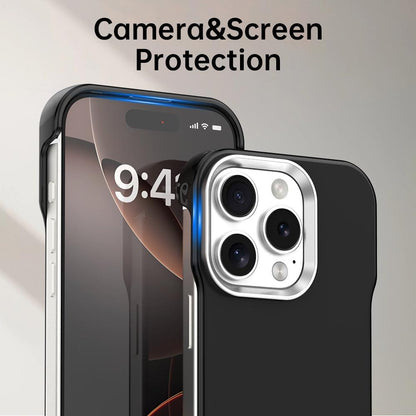 For iPhone 16 Pro Max Ultra-Slim Frameless TPU + PET + PC Shockproof Phone Case - Black - EDA009752905D