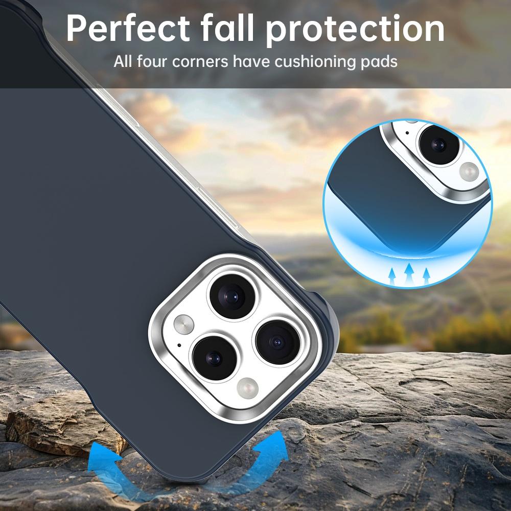 For iPhone 16 Pro Max Ultra-Slim Frameless TPU + PET + PC Shockproof Phone Case - Blue - EDA009752905E