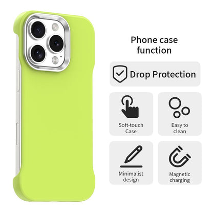 For iPhone 16 Pro Max Ultra-Slim Frameless TPU + PET + PC Shockproof Phone Case - Green - EDA009752905F