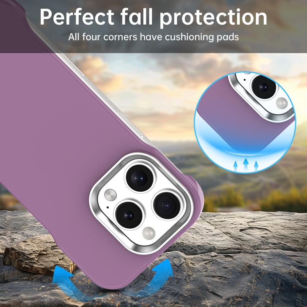 For iPhone 16 Pro Max Ultra-Slim Frameless TPU + PET + PC Shockproof Phone Case - Purple - EDA009752905G