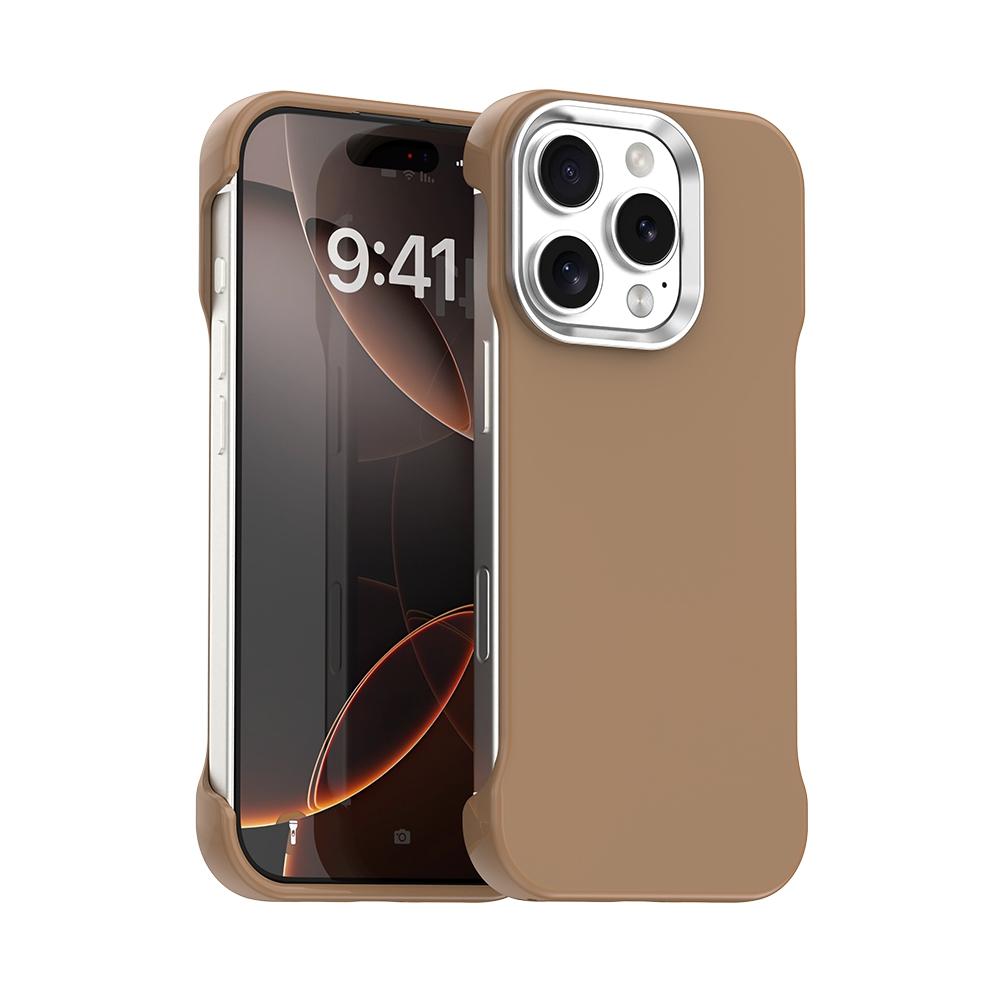For iPhone 16 Pro Max Ultra-Slim Frameless TPU + PET + PC Shockproof Phone Case - Brown - EDA009752905H