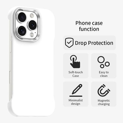 For iPhone 16 Pro Ultra-Slim Frameless TPU + PET + PC Shockproof Phone Case - White - EDA009752906A