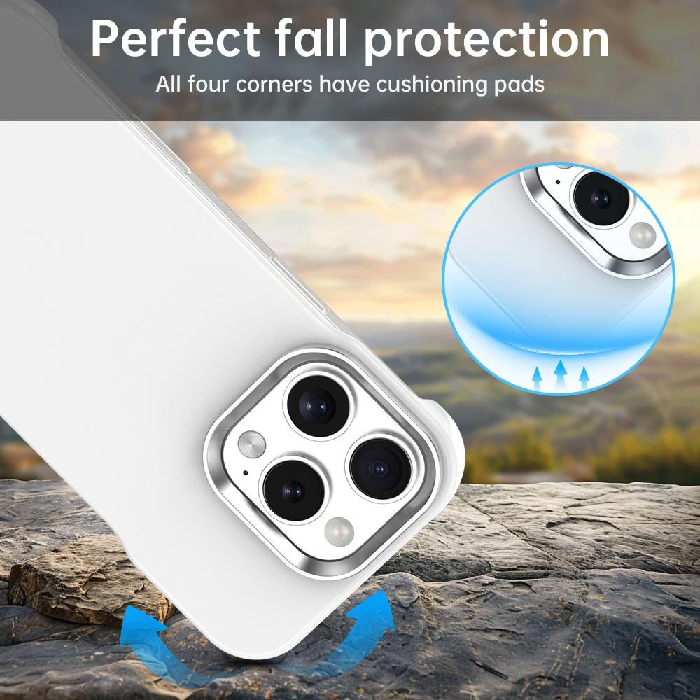 For iPhone 16 Pro Ultra-Slim Frameless TPU + PET + PC Shockproof Phone Case - White - EDA009752906A