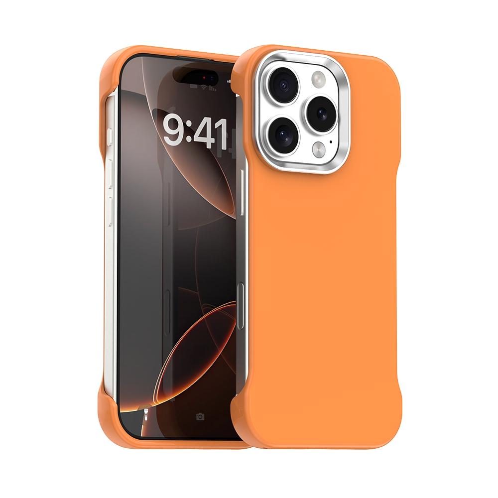 For iPhone 16 Pro Ultra-Slim Frameless TPU + PET + PC Shockproof Phone Case - Orange - EDA009752906B