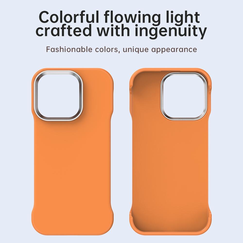 For iPhone 16 Pro Ultra-Slim Frameless TPU + PET + PC Shockproof Phone Case - Orange - EDA009752906B