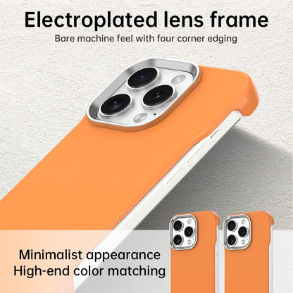 For iPhone 16 Pro Ultra-Slim Frameless TPU + PET + PC Shockproof Phone Case - Orange - EDA009752906B