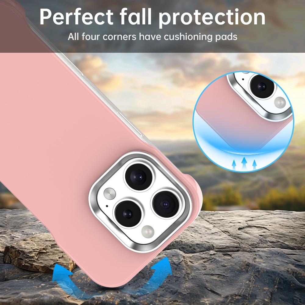 For iPhone 16 Pro Ultra-Slim Frameless TPU + PET + PC Shockproof Phone Case - Pink - EDA009752906C
