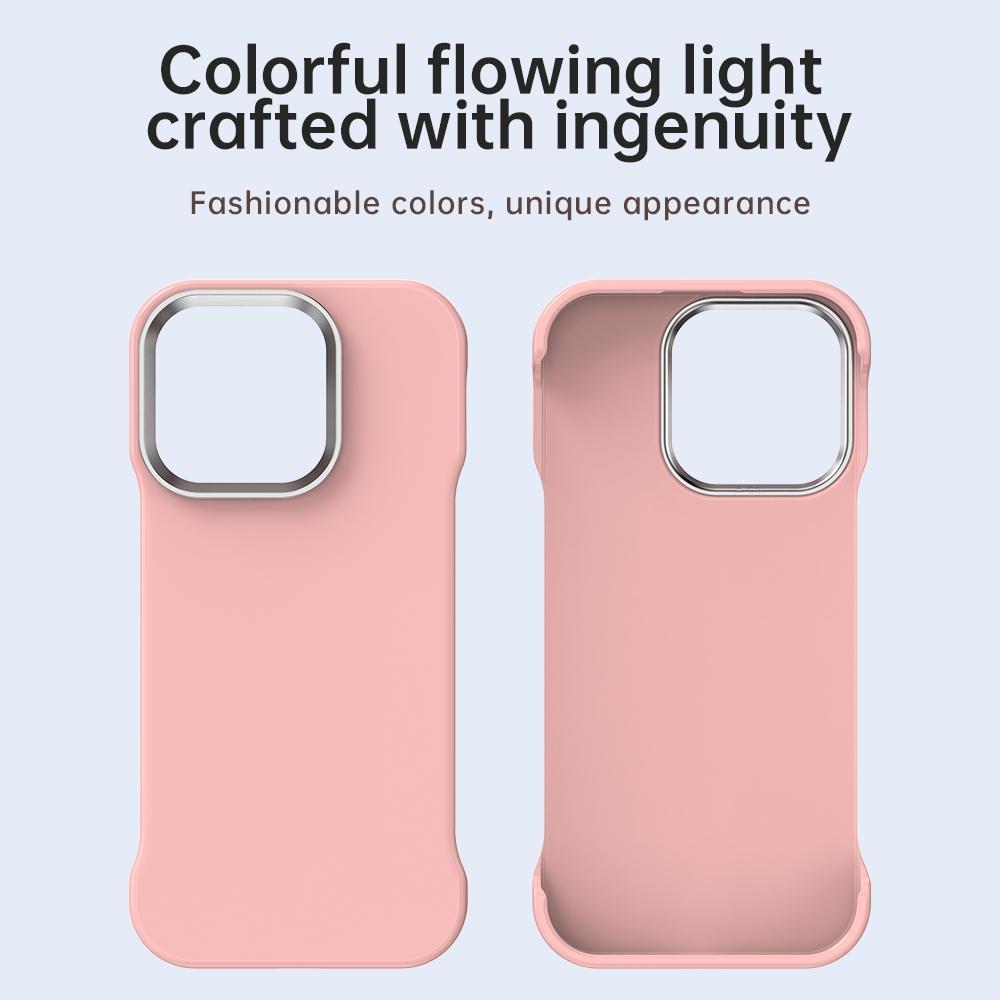 For iPhone 16 Pro Ultra-Slim Frameless TPU + PET + PC Shockproof Phone Case - Pink - EDA009752906C