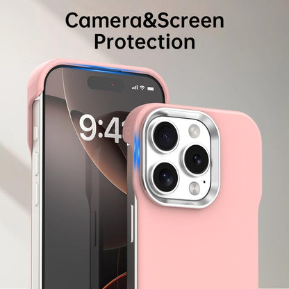For iPhone 16 Pro Ultra-Slim Frameless TPU + PET + PC Shockproof Phone Case - Pink - EDA009752906C