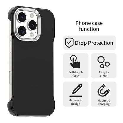 For iPhone 16 Pro Ultra-Slim Frameless TPU + PET + PC Shockproof Phone Case - Black - EDA009752906D