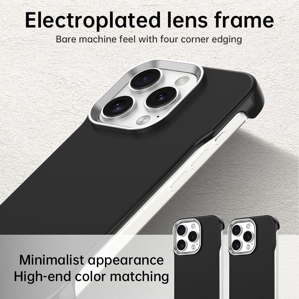 For iPhone 16 Pro Ultra-Slim Frameless TPU + PET + PC Shockproof Phone Case - Black - EDA009752906D