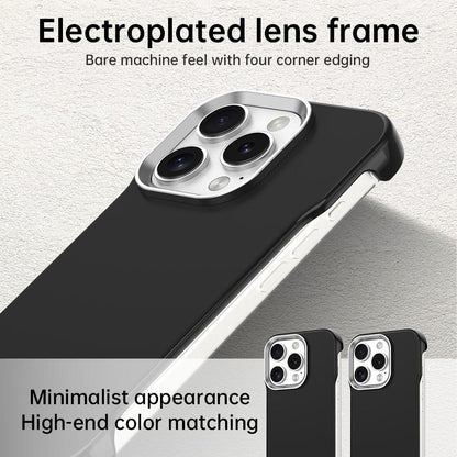 For iPhone 16 Pro Ultra-Slim Frameless TPU + PET + PC Shockproof Phone Case - Black - EDA009752906D