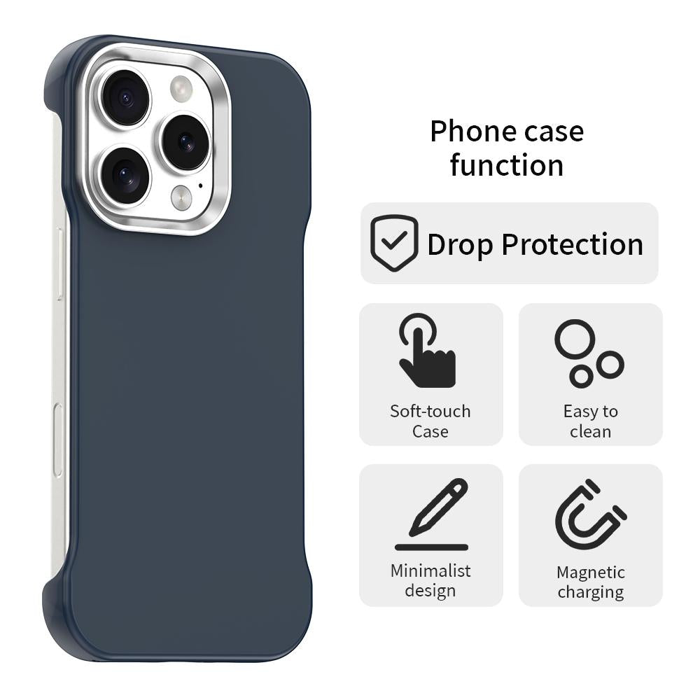 For iPhone 16 Pro Ultra-Slim Frameless TPU + PET + PC Shockproof Phone Case - Blue - EDA009752906E