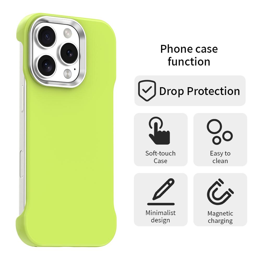 For iPhone 16 Pro Ultra-Slim Frameless TPU + PET + PC Shockproof Phone Case - Green - EDA009752906F