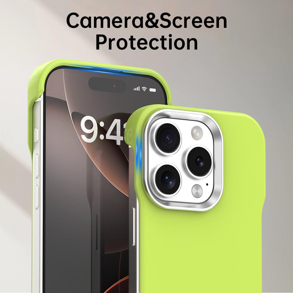 For iPhone 16 Pro Ultra-Slim Frameless TPU + PET + PC Shockproof Phone Case - Green - EDA009752906F