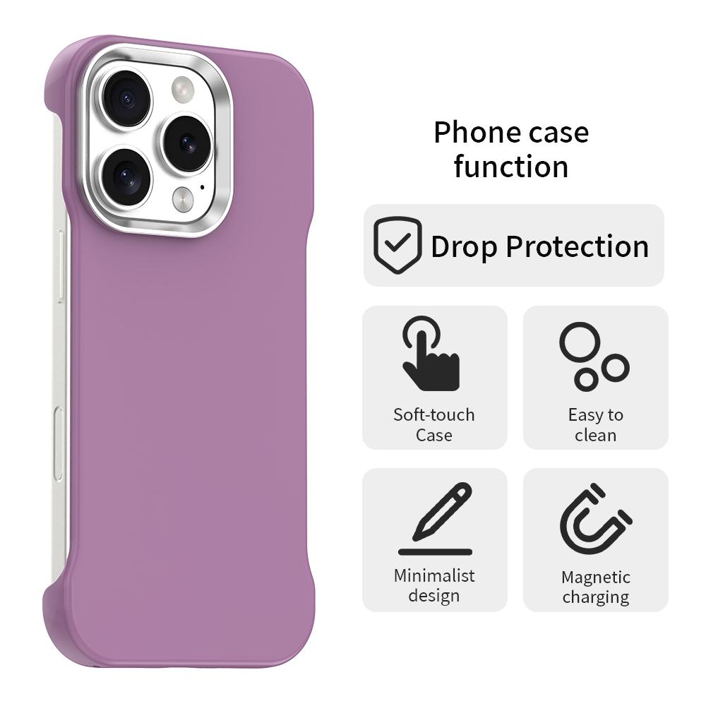 For iPhone 16 Pro Ultra-Slim Frameless TPU + PET + PC Shockproof Phone Case - Purple - EDA009752906G