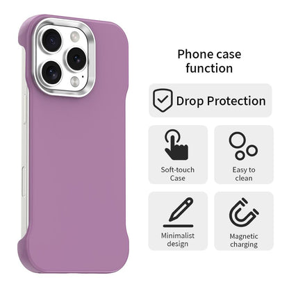 For iPhone 16 Pro Ultra-Slim Frameless TPU + PET + PC Shockproof Phone Case - Purple - EDA009752906G