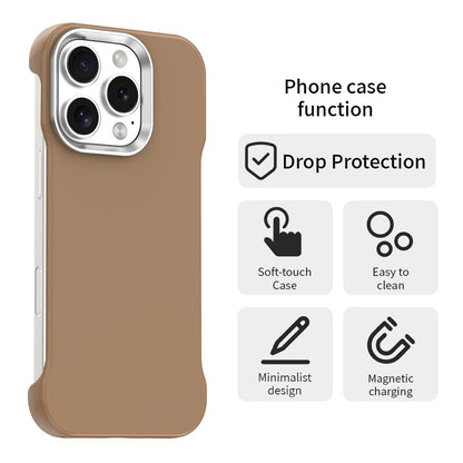 For iPhone 16 Pro Ultra-Slim Frameless TPU + PET + PC Shockproof Phone Case - Brown - EDA009752906H