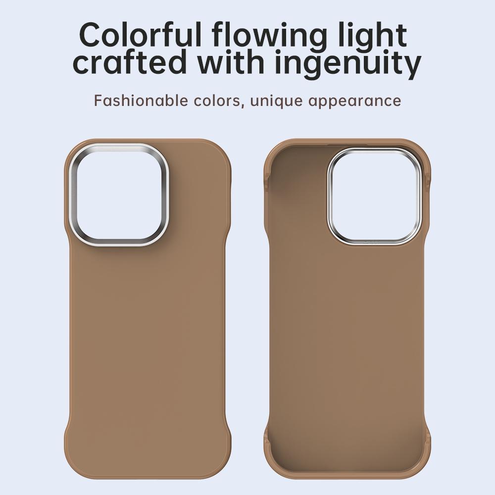 For iPhone 16 Pro Ultra-Slim Frameless TPU + PET + PC Shockproof Phone Case - Brown - EDA009752906H