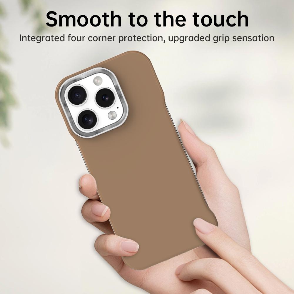 For iPhone 16 Pro Ultra-Slim Frameless TPU + PET + PC Shockproof Phone Case - Brown - EDA009752906H