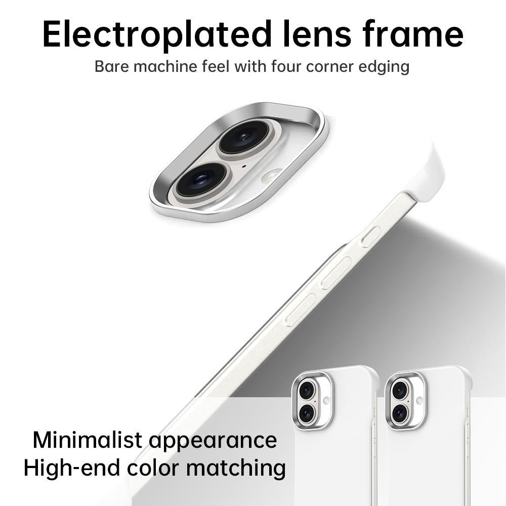 For iPhone 16 Ultra-Slim Frameless TPU + PET + PC Shockproof Phone Case - White - EDA009752908A