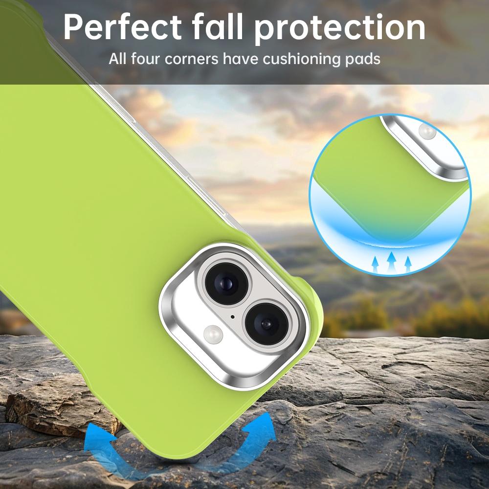 For iPhone 16 Ultra-Slim Frameless TPU + PET + PC Shockproof Phone Case - Green - EDA009752908F