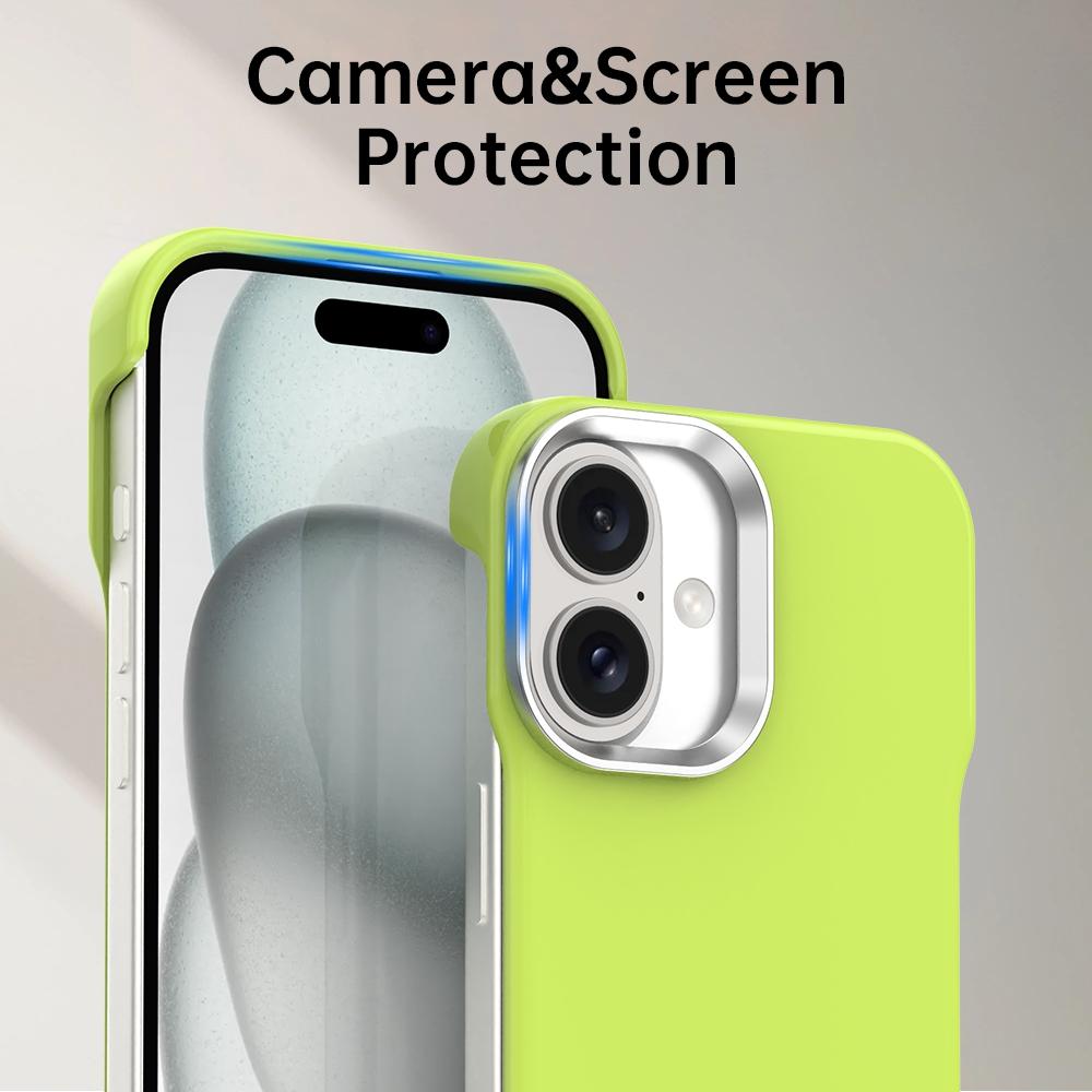For iPhone 16 Ultra-Slim Frameless TPU + PET + PC Shockproof Phone Case - Green - EDA009752908F
