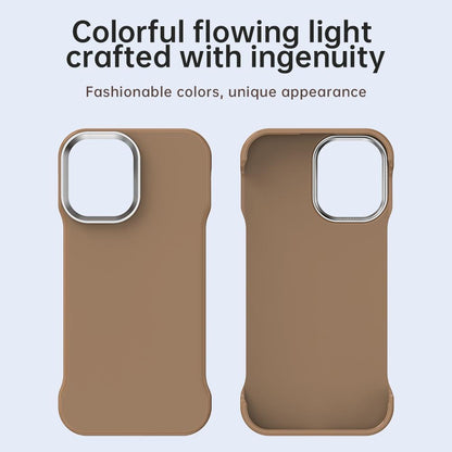For iPhone 16 Ultra-Slim Frameless TPU + PET + PC Shockproof Phone Case - Brown - EDA009752908H