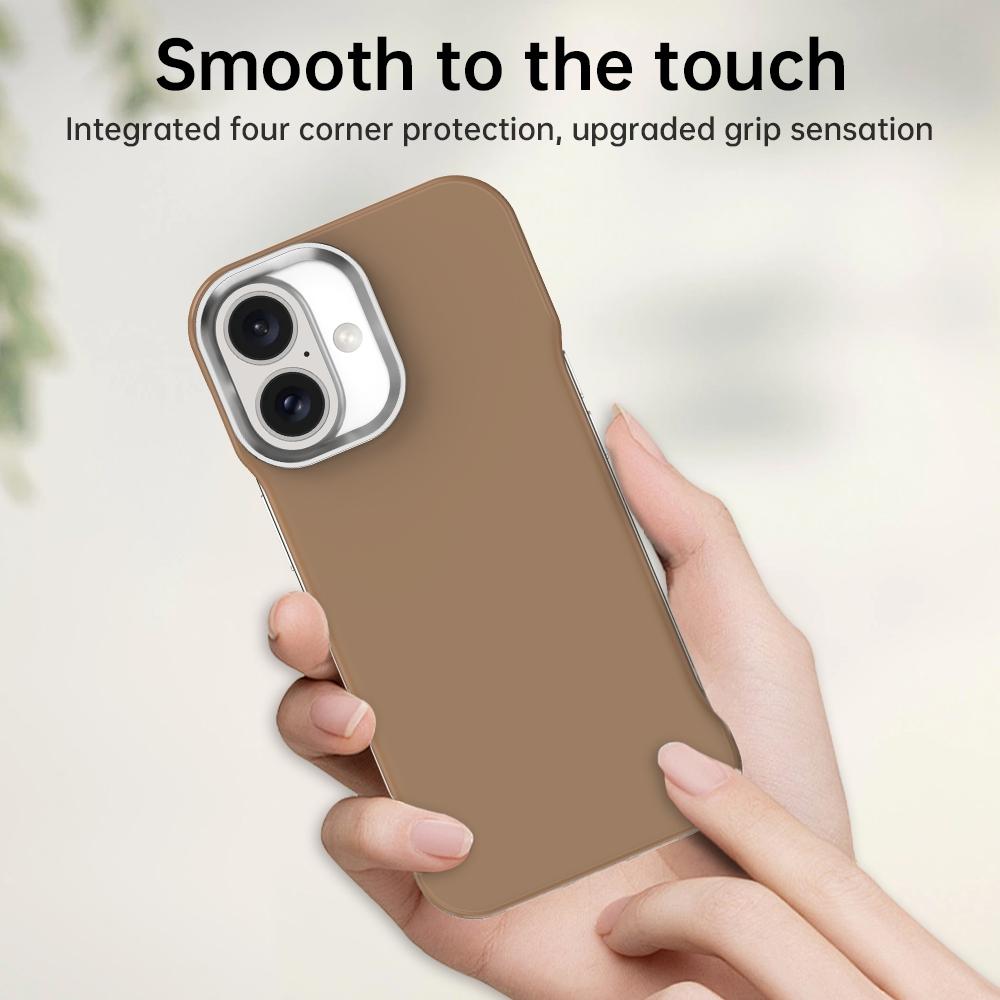 For iPhone 16 Ultra-Slim Frameless TPU + PET + PC Shockproof Phone Case - Brown - EDA009752908H