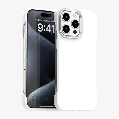 For iPhone 15 Pro Max Ultra-Slim Frameless TPU + PET + PC Shockproof Phone Case - White - EDA009752909A