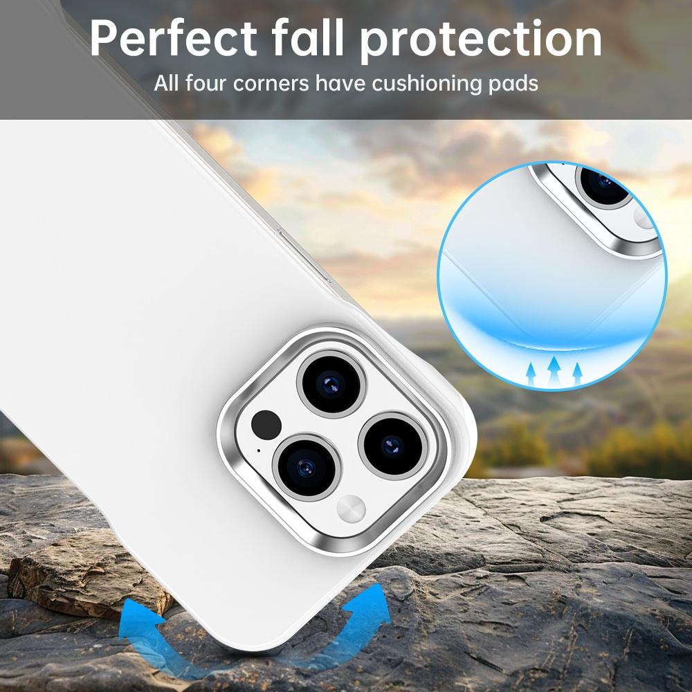 For iPhone 15 Pro Max Ultra-Slim Frameless TPU + PET + PC Shockproof Phone Case - White - EDA009752909A