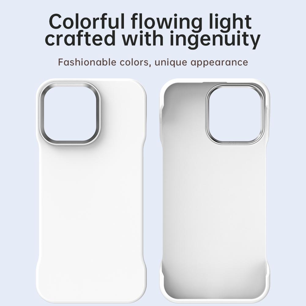 For iPhone 15 Pro Max Ultra-Slim Frameless TPU + PET + PC Shockproof Phone Case - White - EDA009752909A