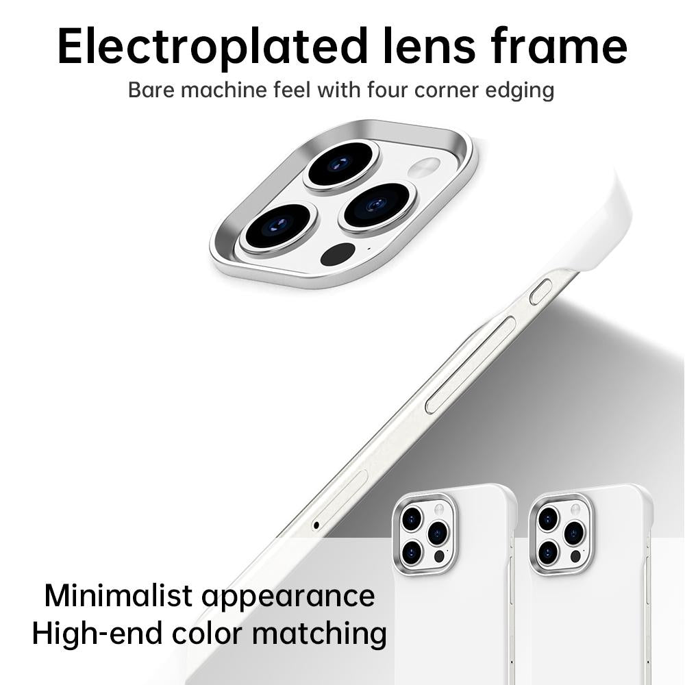 For iPhone 15 Pro Max Ultra-Slim Frameless TPU + PET + PC Shockproof Phone Case - White - EDA009752909A