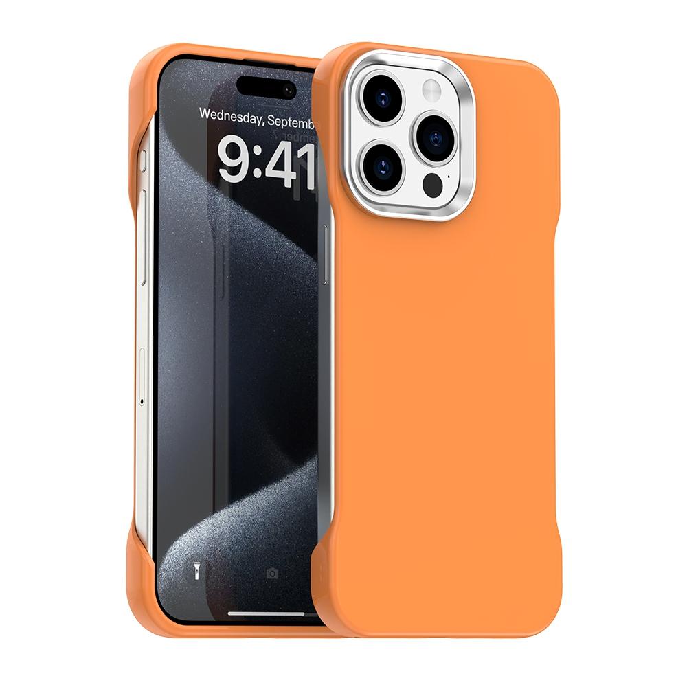 For iPhone 15 Pro Max Ultra-Slim Frameless TPU + PET + PC Shockproof Phone Case - Orange - EDA009752909B