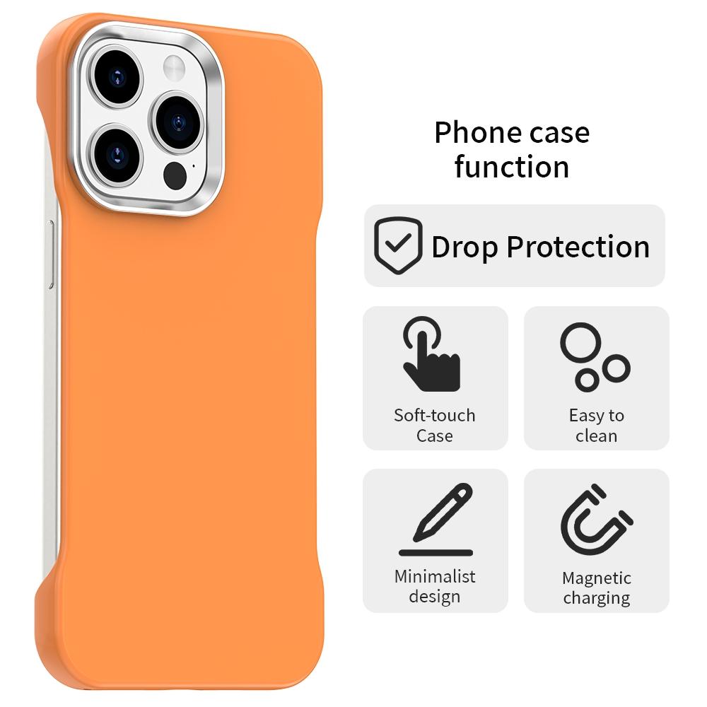 For iPhone 15 Pro Max Ultra-Slim Frameless TPU + PET + PC Shockproof Phone Case - Orange - EDA009752909B
