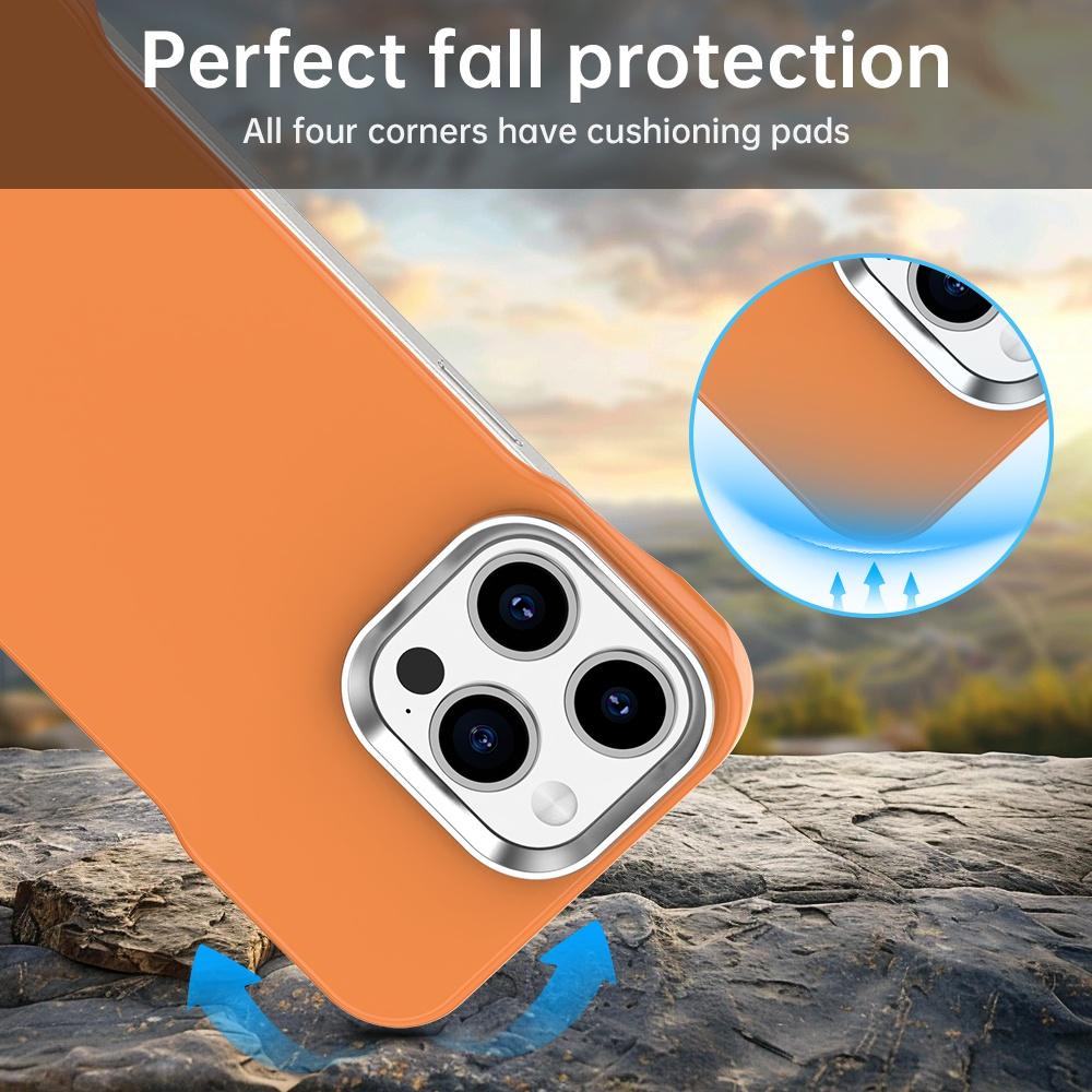 For iPhone 15 Pro Max Ultra-Slim Frameless TPU + PET + PC Shockproof Phone Case - Orange - EDA009752909B