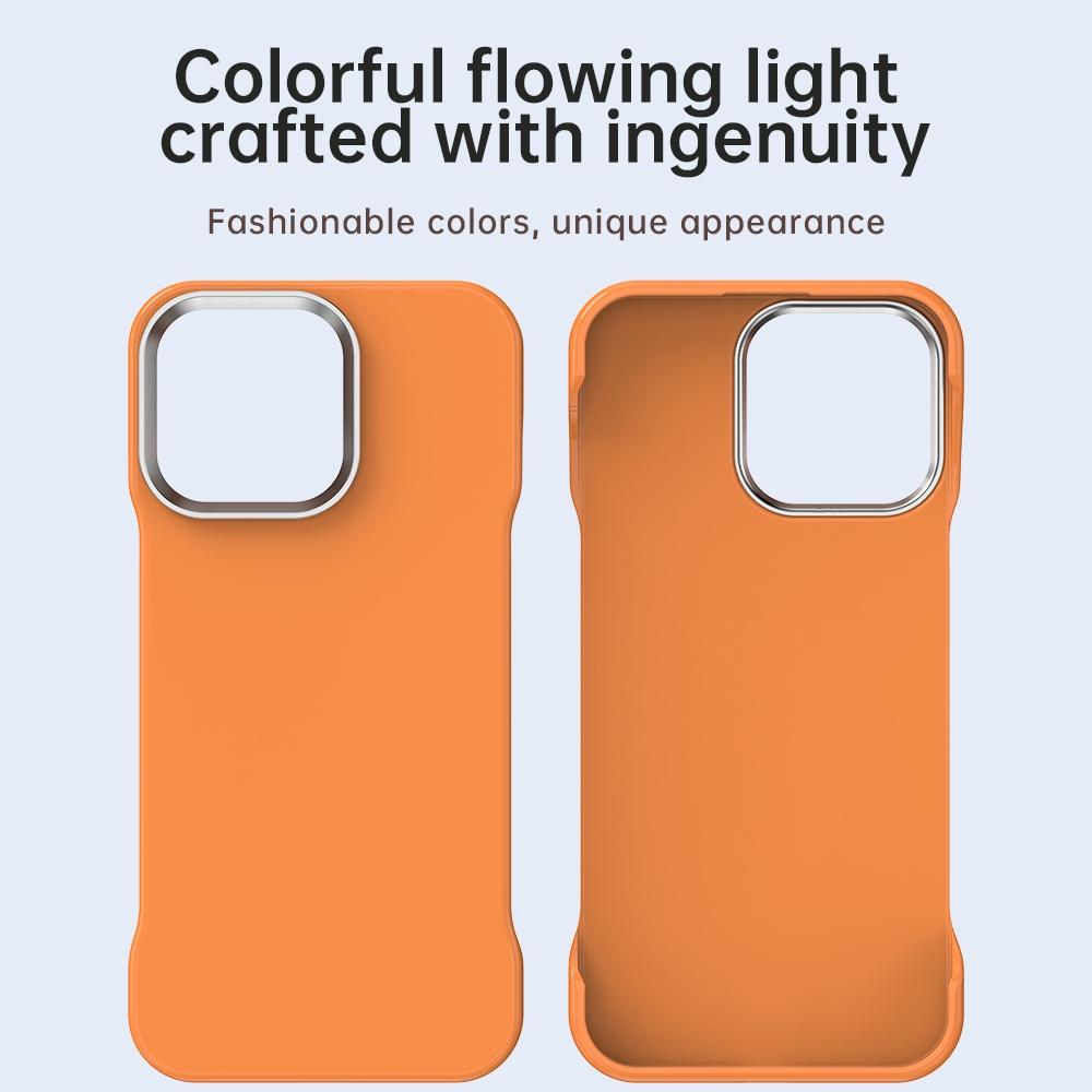 For iPhone 15 Pro Max Ultra-Slim Frameless TPU + PET + PC Shockproof Phone Case - Orange - EDA009752909B