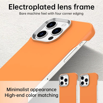 For iPhone 15 Pro Max Ultra-Slim Frameless TPU + PET + PC Shockproof Phone Case - Orange - EDA009752909B