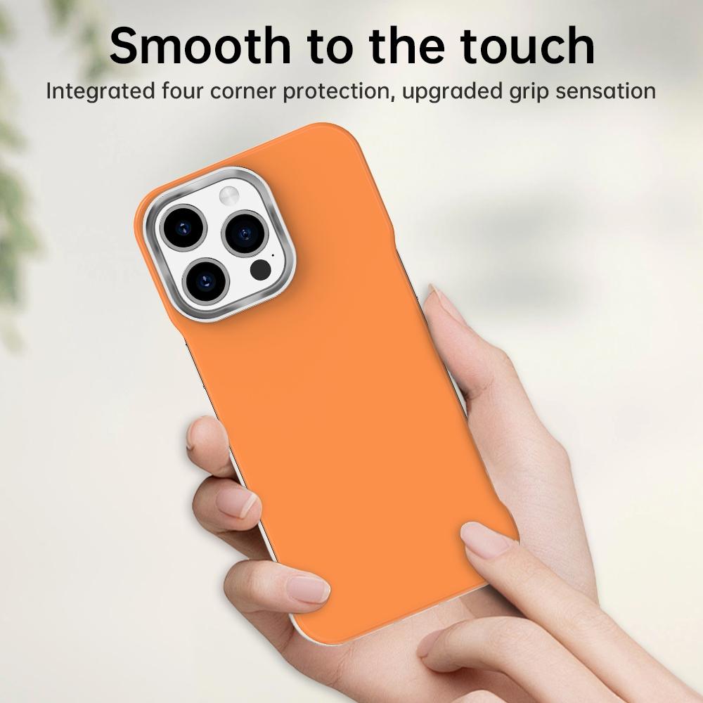 For iPhone 15 Pro Max Ultra-Slim Frameless TPU + PET + PC Shockproof Phone Case - Orange - EDA009752909B