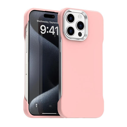 For iPhone 15 Pro Max Ultra-Slim Frameless TPU + PET + PC Shockproof Phone Case - Pink - EDA009752909C