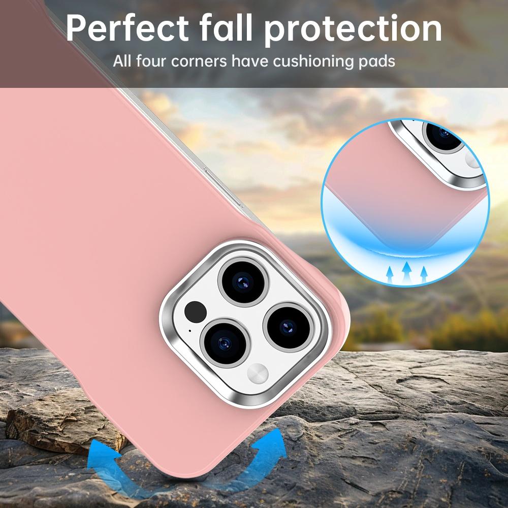 For iPhone 15 Pro Max Ultra-Slim Frameless TPU + PET + PC Shockproof Phone Case - Pink - EDA009752909C